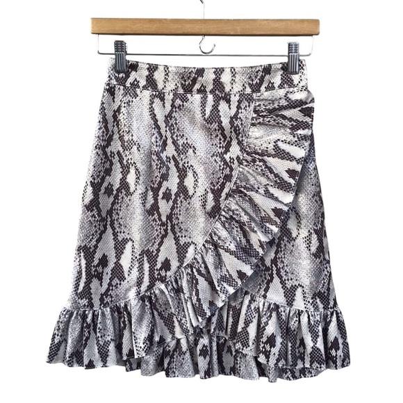 MSGM Milano Ruffle Snakeskin Mini Skirt NEW - Picture 1 of 7